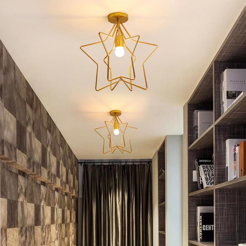Chikazari Ceiling Pentagon Nordic Indoor Industrial Stylish Ceiling for Living Dining Stylish Light, Shape, Retro, Creative, Lighting, Style,
