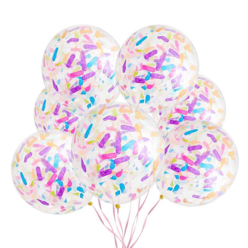 12 Inch Strip Paper Confetti Balloon Ice Cream Mixed Color Strip Confetti Balloon Ice Cream Confetti Balloon