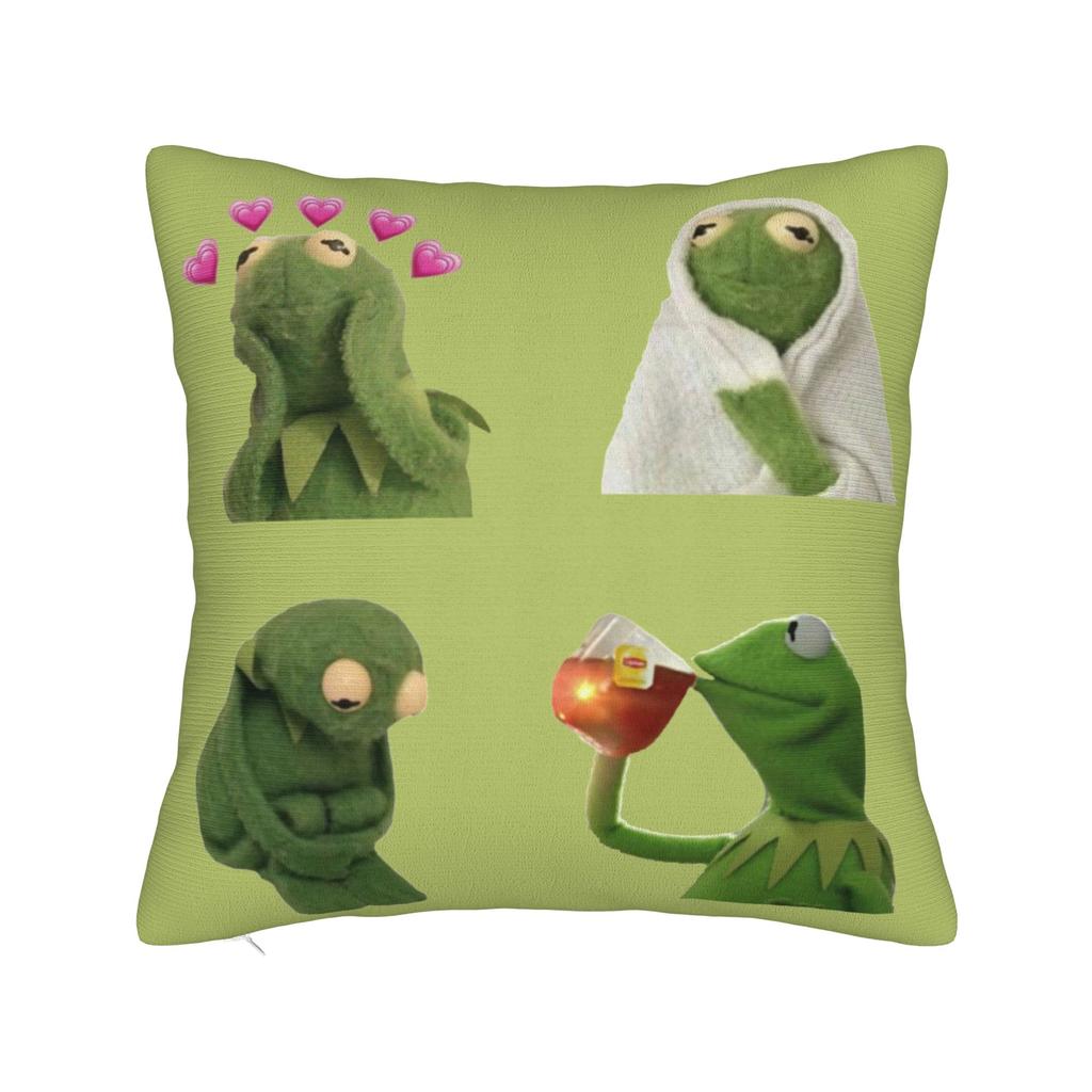 Kermit Square Pillow Case Polyester Decorative Pillow The Frog Meme Fashion Pillowcover Home Decor