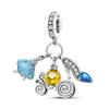 Sweet 925 Silver Car Charms Bicycle Pumpkin Carriage Ring Beads Pendant Fit Bracelet Necklace DIY Jewelry Gift