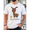 Alkpapa Humorous Alpaca Beer T-Shirt - Soft Casual Tee , Short Sleeve Round Neck Top for Men , Ideal for Parties, Outdoor Activities, Everyday Wear