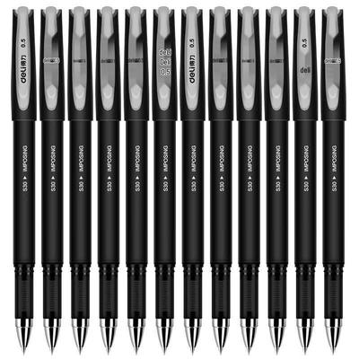 Deli Długopis żelowy S30 Neutralny, 0,5 mm, Czarny, Opakowanie 12 sztuk