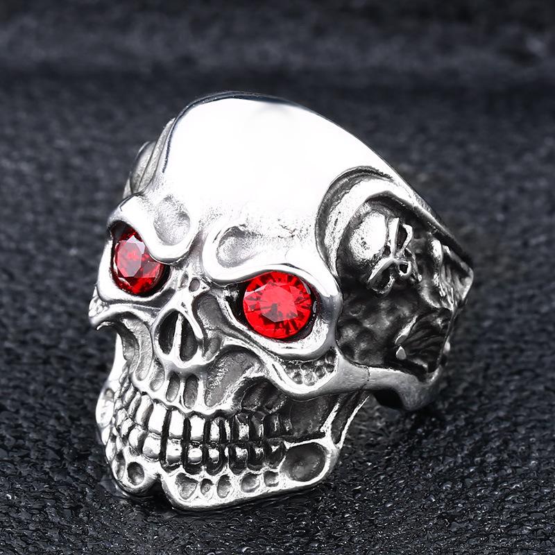 Gothic Vintage Todes Sichel Totenkopf Ring für Herren 316L Edelstahl Hip Hop Biker Skelett Ringe Punk Party Schmuck Großhandel