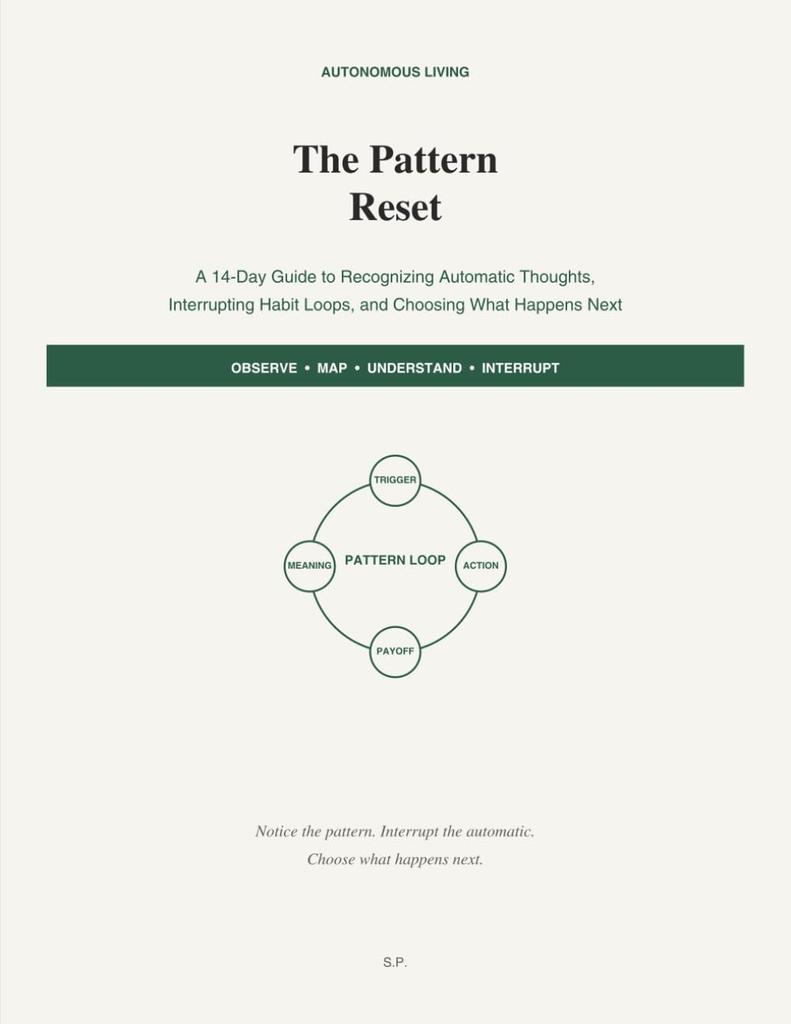 The Pattern Reset: A 14-Day Guide to Recognizing Automatic Thoughts, Interrupting Habit Loops, and Choosing What Happens Next (Autonomous Living Workb