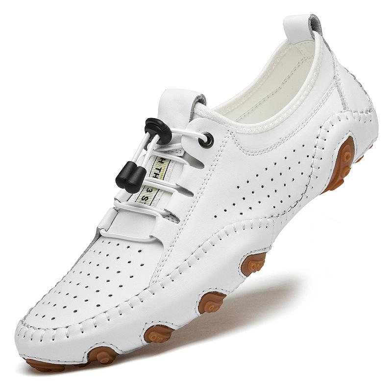 

Мужские дышащие повседневные туфли из белой фасоли - Большой размер, лоферы для вождения на мягкой подошве 41