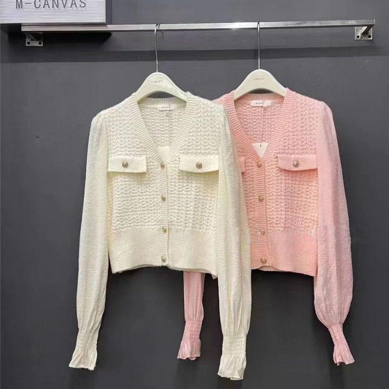 Generisch Cardigan élégant Pour Femme - Cardigan Long En Tricot - Veste D'été Légère - Manches 3/4 - Veste En Tricot Fin - Manteau Ample - Tunique Surdimensionnée, Blanc., S