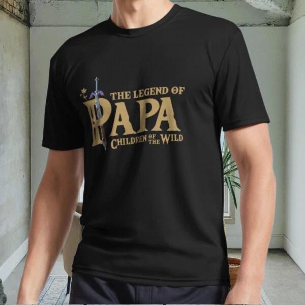 New The Legend Of Papa Dad Active Logo Men s Black T shirt Funny Size S to 5XL XL