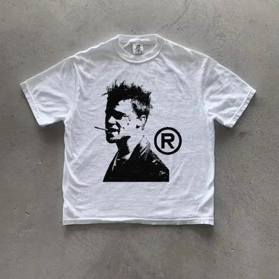 American Retro _Fight Club_ T-shirt for All Seasons Men and Women, Casual and Fashionable Street Wear