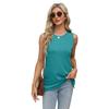Damen Neue Frühlings- und Sommerweste Rundhalsausschnitt Ärmelloses T-Shirt Offene, lockere Oberteile