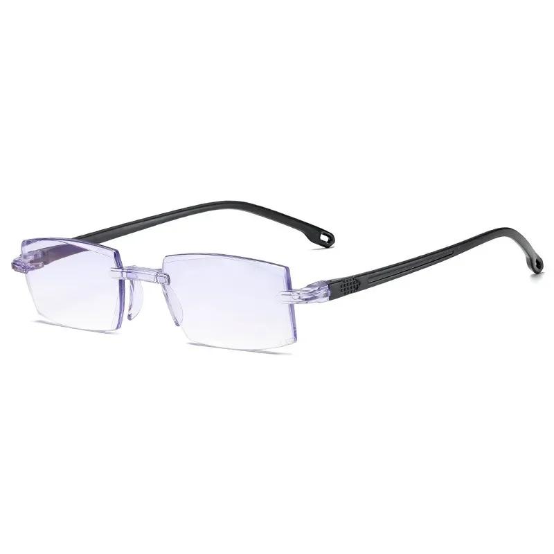 Rimless Anti Blue Light Myopia Glasses New Frameless Nearsighted Eyeglasses Women Men Unisex-1.0 To -6.0