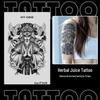 Japanese Traditional Tattoo Waterproof Sticker: Men's Long-lasting Floral Arm Pattern.