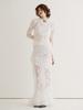 Ganiesong Bridal Diagonal Lace Two-Piece Dress_White