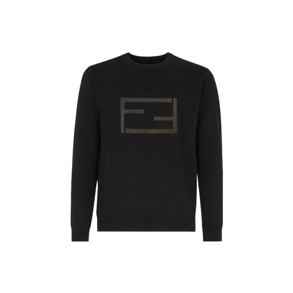 Fendi Sweaters Men's Black Crew Neck Moderate FZX116AM69F0QA1