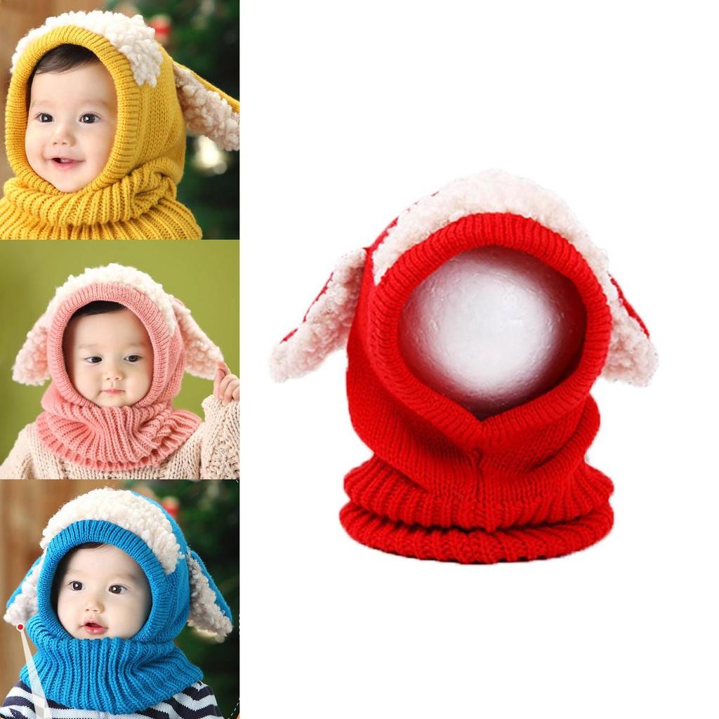 Toddler Knit Cap With Cute Dog Pattern For Kids Winter Warmth And Wind Resistance