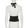 Simple Basic V-Neck Sexy Women Halter Tanks Summer All-Match Fashion Slim Fit Blouses Chic Trendy New