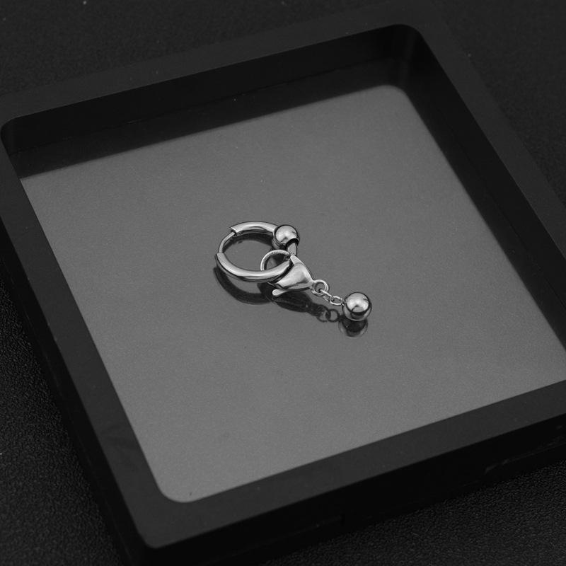Personalized simple titanium steel earrings, neutral wind men's and women's trend ear jewelry, stainless steel spring ear clips