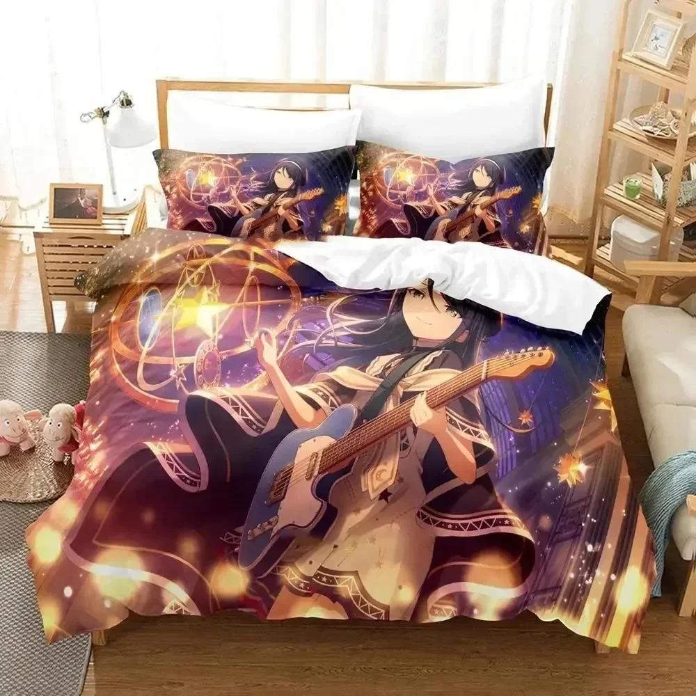 Luxury New 3D Print Anime Hoshino Ichika Project SEKAI Bedding Set Duvet Cover Bed Set Quilt Cover Pillowcase Queen Boys Adult