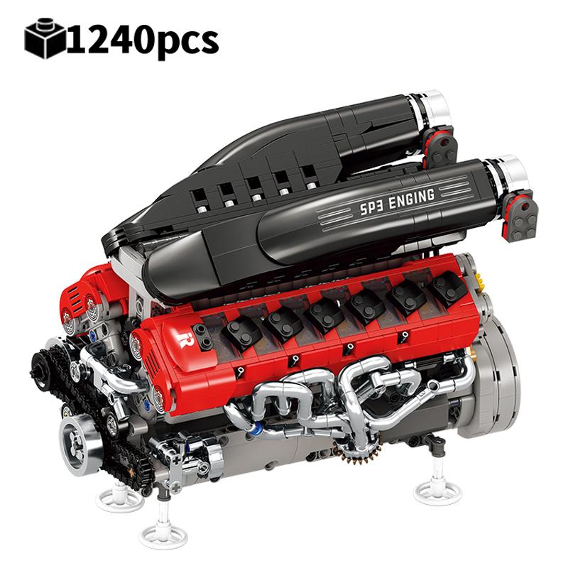 Нетоксичный Механический Двигатель Sp3 Мощность Мотор Строительные Блоки Модель Техническая Diy Игрушка Настольный 3D Набор Moc Сборка Кирпичи Фестивальный Подарок
