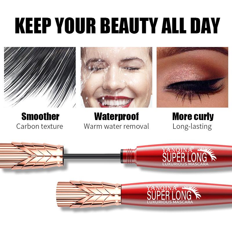 5D řasenka Silk Fibe prodlužující 5 barev Lash Prodlužování řas Oční řasy Crown Eye Black 4D voděodolná nerozmazávající se Tenká, hustá, kudrnatá, nelepivá