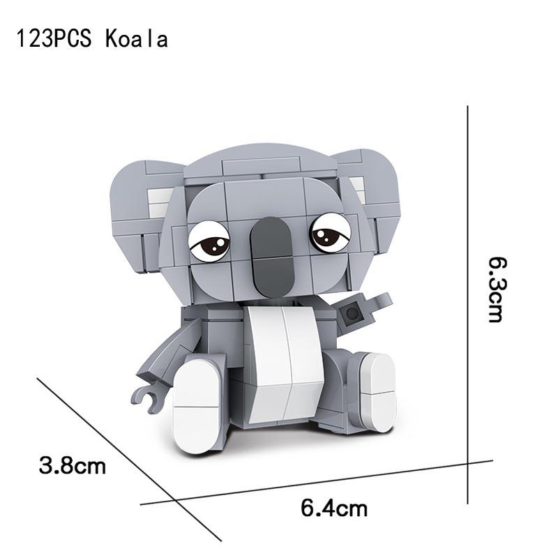 Creative Animal Koala Dog Kookaburra Penguin Flamingo Collie Sea Lions Raccoon Mini Figures Building Bricks Kid Block Toys