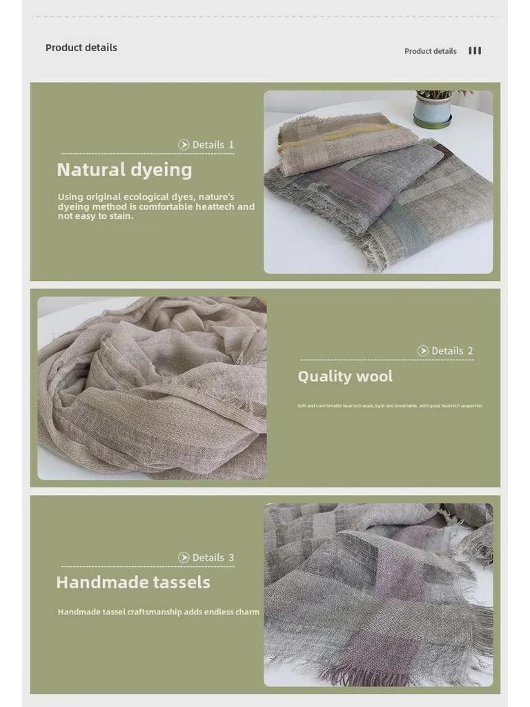 2023 Dark Gray Plus Size Wool Scarf for Women - Long, Warm, Versatile Winter Shawl