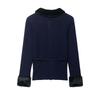 European and American style, new women's clothing, artificial fur effect splicing knitted jacket 2756/128