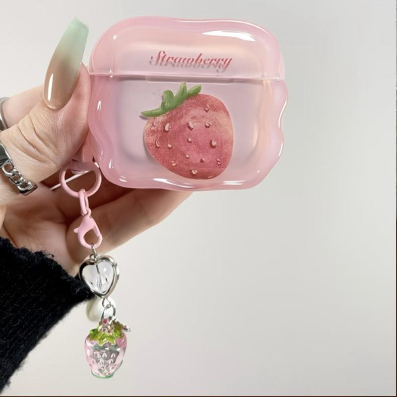 Small fresh strawberry illustration for apple AirPods 1 /1 generation bluetooth headset case protective case 1/1 soft pro1