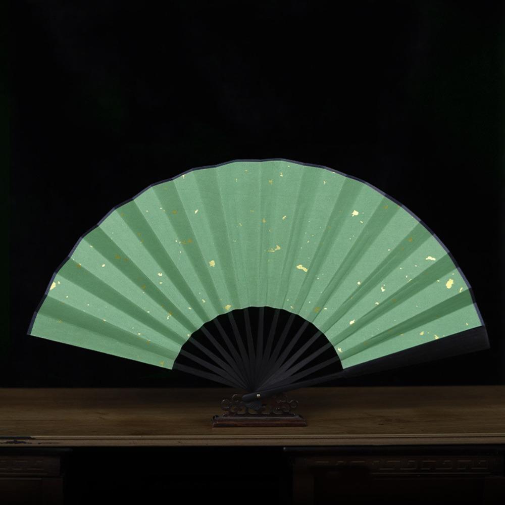 Gold-Flecked Surface Bamboo Folding Fan Antique Style Decorative Fan Photo Props Style 5