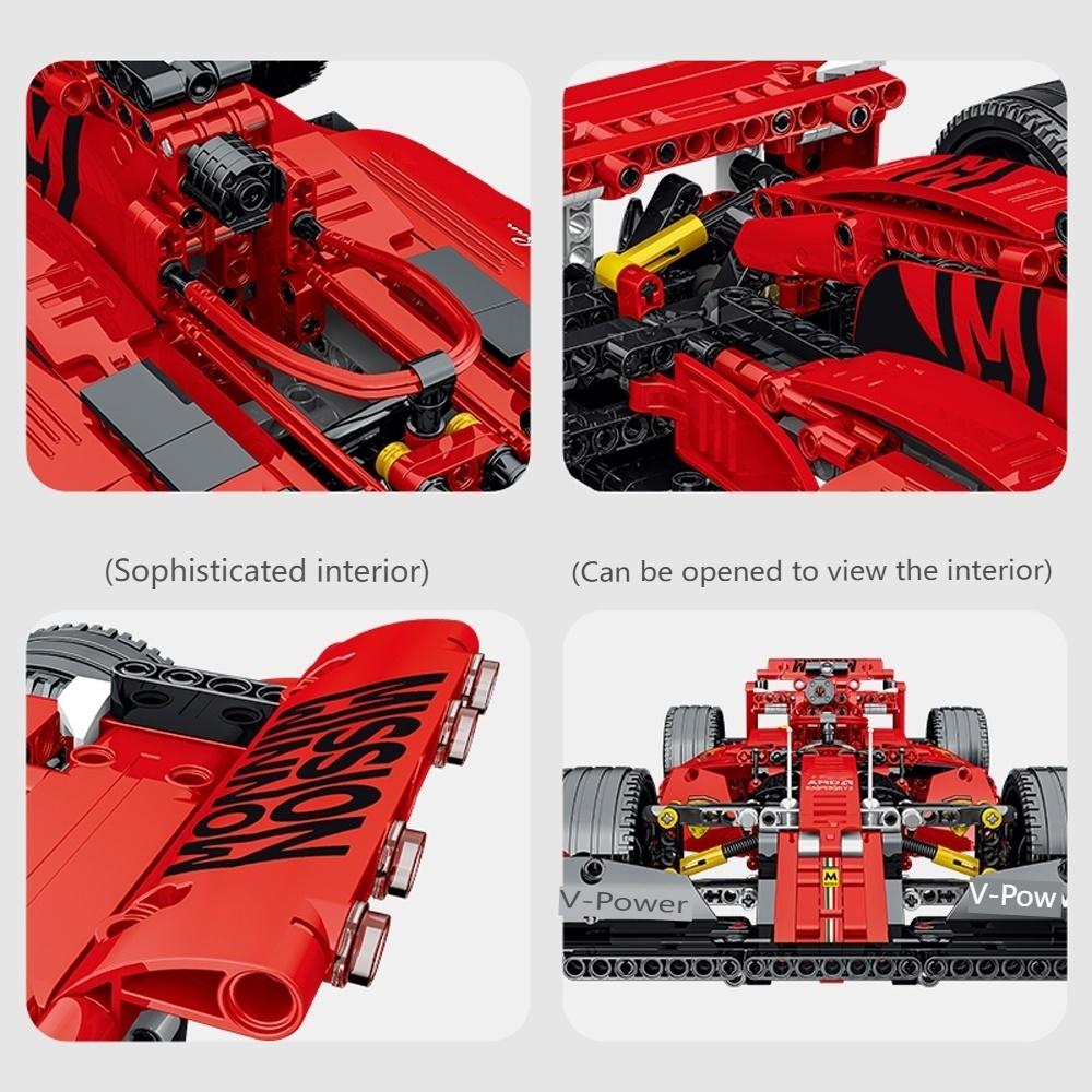 Technical Red Speed Racing Car Desktop Ornament Building Blocks Bricks  Creative DIY Model Assembly Toy For Kids Gifts