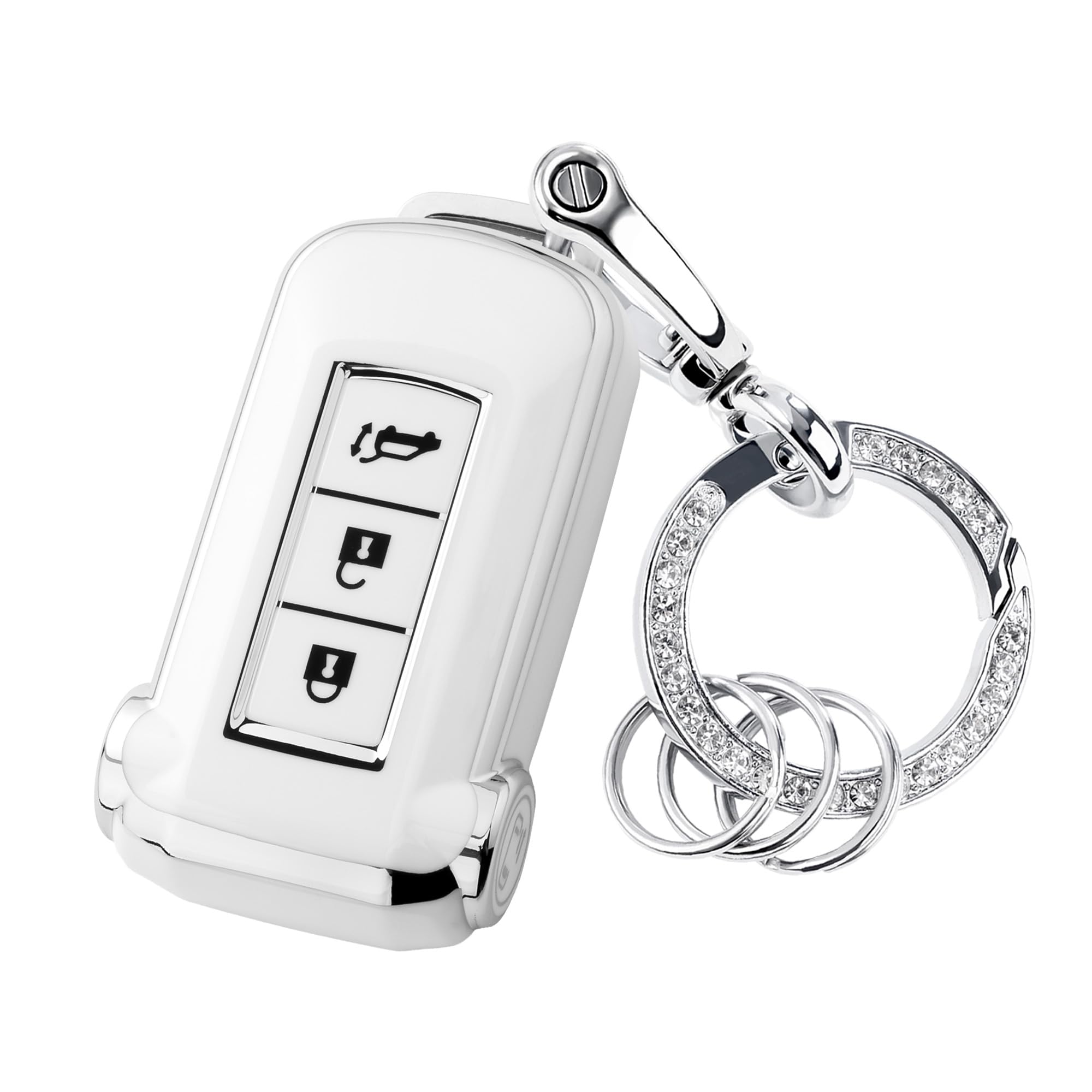 

[Унхоке] Делика Д:5 Ключница, Совместимая с Mitsubishi, Чехол для смарт-ключа, Outlander PHV, Eclipse белый