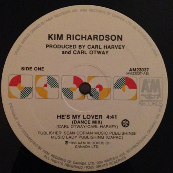 

12inch Record KIM RICHARDSON Hes My Lover AM23037 AM Records 1987 Canada Dance Electronica Used