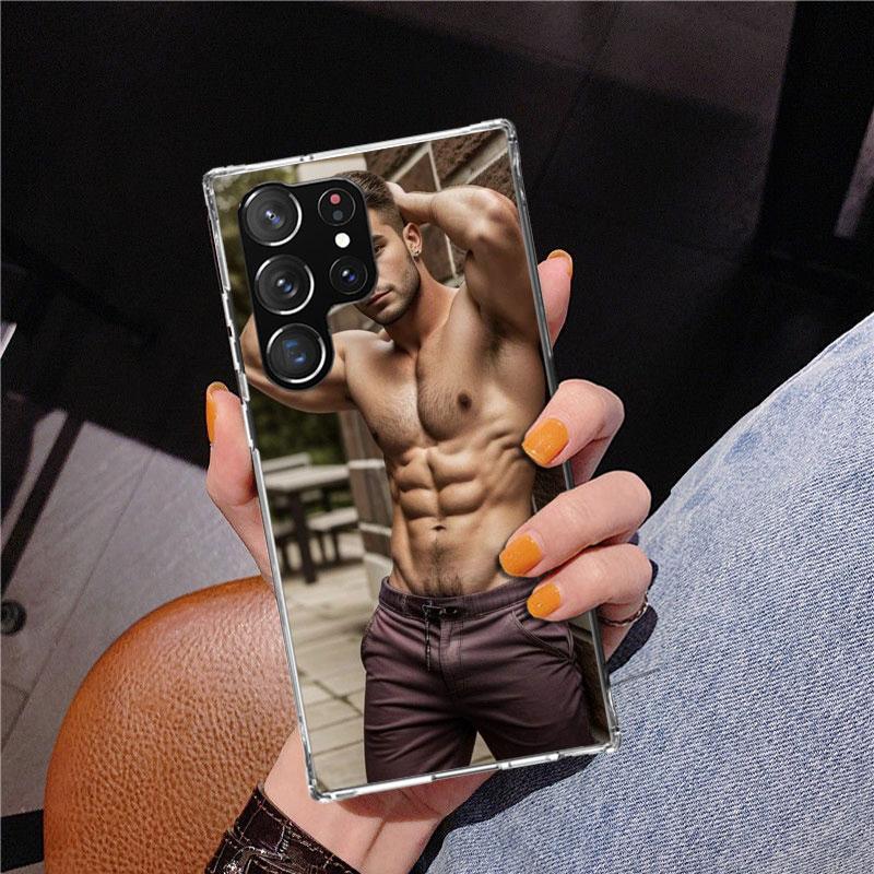 Sexy Muscle Man Gay Fitness Phnoe Case for Samsung Galaxy S26 S25 Edge S23 S24 Ultra S22 Plus S21 S20 FE Unique Cover Soft Coque