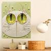 Creative DIY Framed Pearl Art Kit with Cute White Cat Pattern Sparkling Bead Canvas Ready to Display Relaxing Gift for Adults Craft Decor