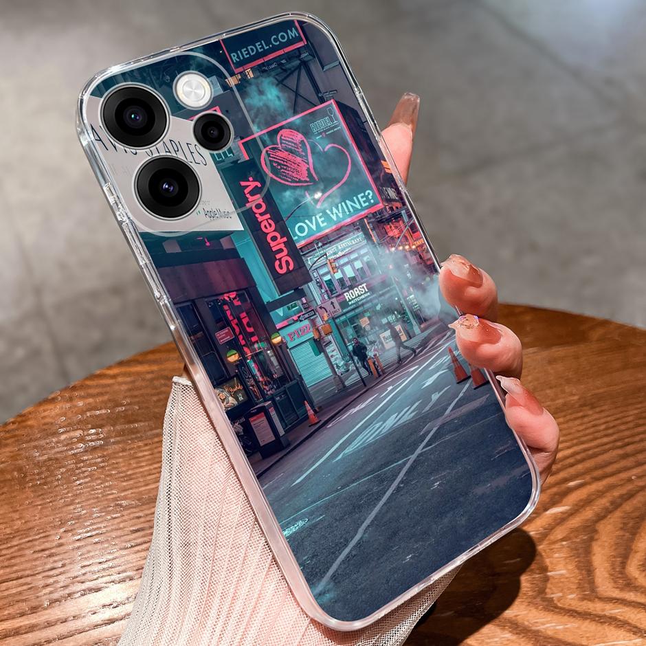Cases For OPPO Reno15 15F 15Pro Cute Girl Love Heart Lightweight Simplicity Soft Transparent Housing For Reno 15F 15 Pro Capa