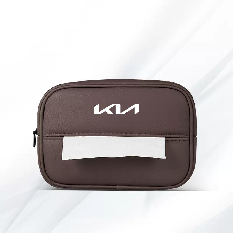 Car Tissue Box Auto Multi Functional Leather Kleenex Storage Bag For KIA Rio 4 Ev3 Ev6 Niro Stonic Sportage GT-Line Ceed Picanto Zqdtx40