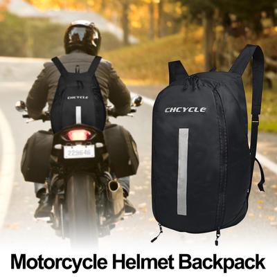 Mochila para Capacetes de Motocicleta Nylon Impermeável Mochila de Ombros para Capacete de Equitação Grande Capacidade Bolsa de Armazenamento para Equitação Com Zíper