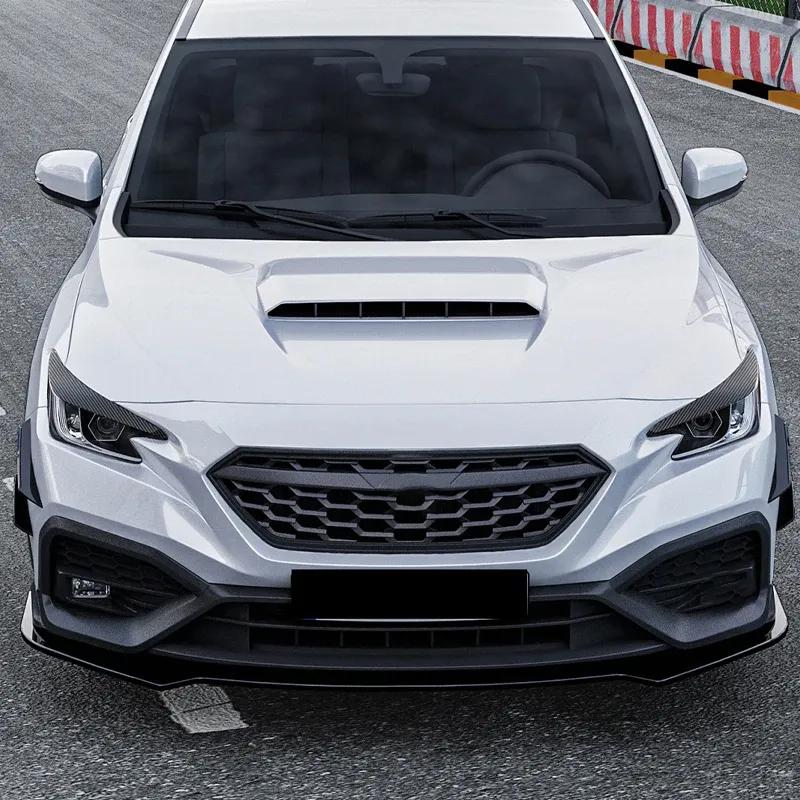 Car Headlight Eyebrows Eyelid ABS Gloss Black/Carbon Fiber Eyebrow For Subaru WRX STI VB + Auto Exterior Accessories