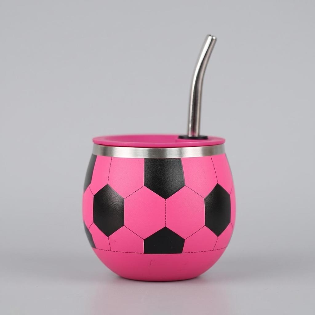 Soccer Tumbler with Straw Compact Ball Cup Lid Portable for Children