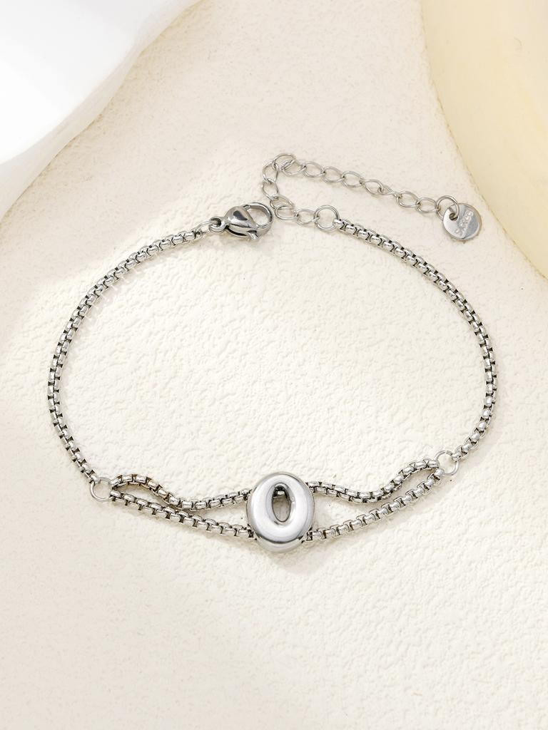 New stainless steel wholesale 26 English letters double-layer ring gold-plated bracelet