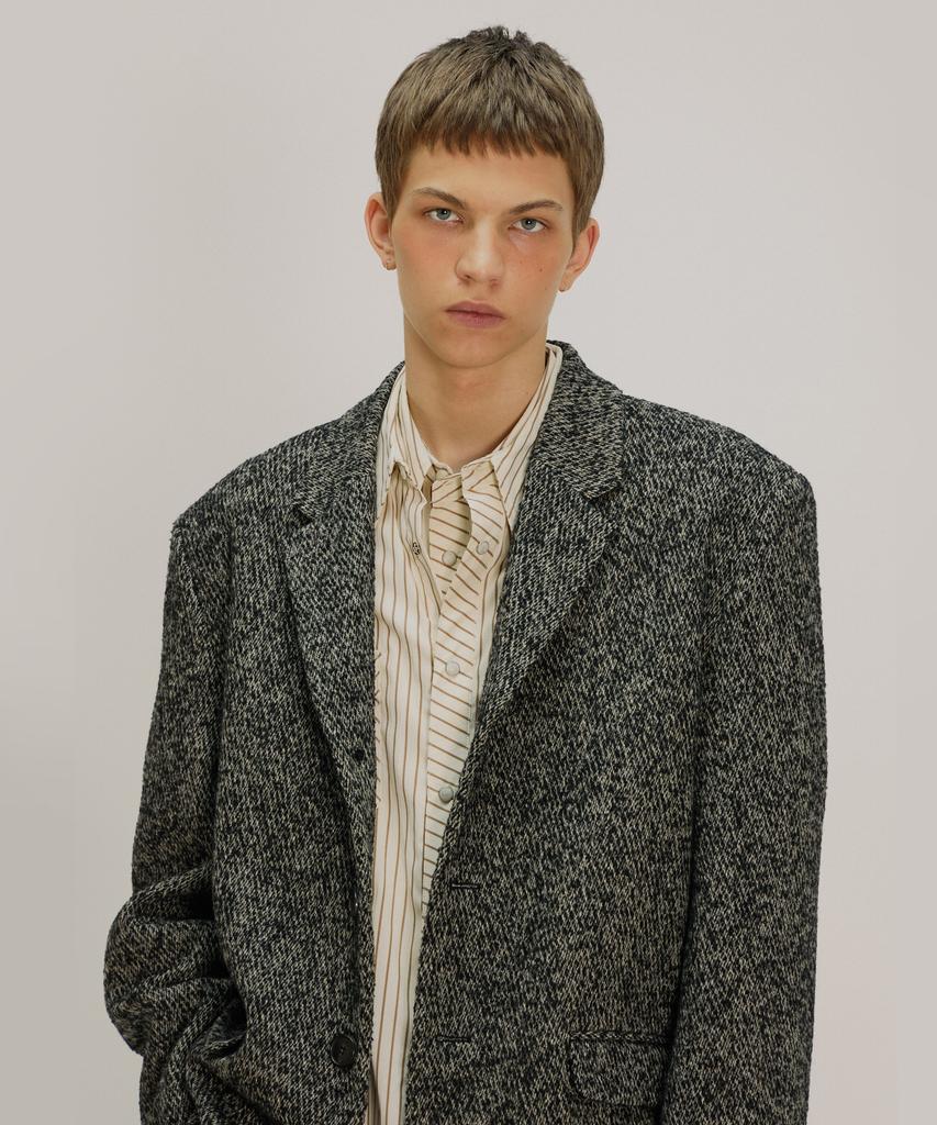 Nuakle Wool Heather Blazer_Black