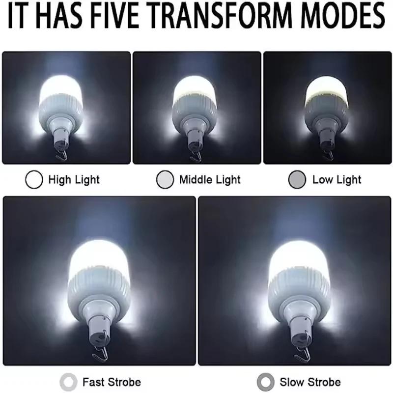Emergency Lighting Portable Camping Light USB Rechargeable Led Bulb Flashlight Lights Outdoor Picnics Hanging Tent Light