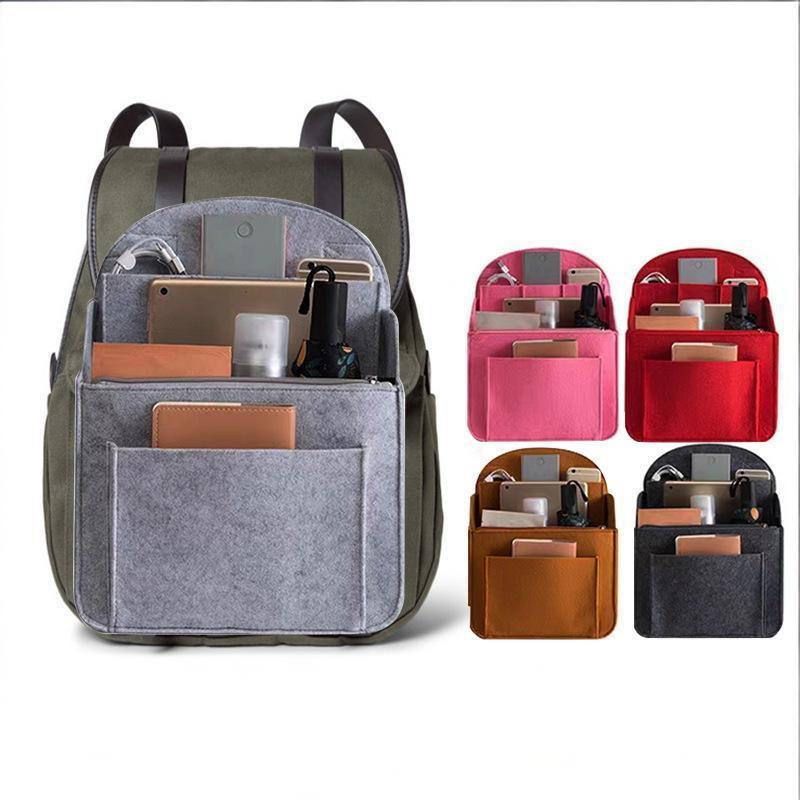 Insert de Sac à Dos Portable Petit Sac Sacs à Cosmétiques Organisateur de Maquillage Sac de Voyage Intérieur S'adapte à Divers Sacs Pochettes en Feutre pour Femmes