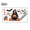 Festive Halloween Glass Window Stickers Cute Wall Decals, Black Cat Witch Bat Pumpkin Stickers, Fall Removable DIY Party Photo Props Peel & Stick Art