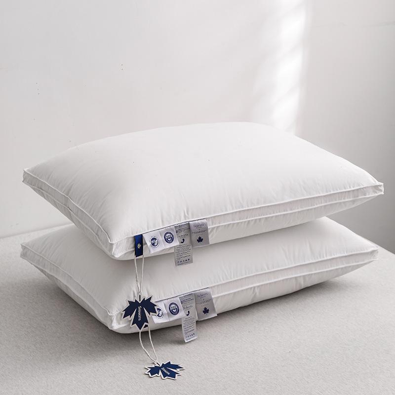 Luxurious Class A White Goose Down Pillow - Non-Deforming, Five-Star Hotel Quality, Available In Low To Medium-High Profiles.
