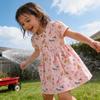 Summer Girl Dress With Soft Cotton Fabric And Floral Pattern For Toddler Girls