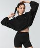 XEXYMIX Fine Cotton Loose Fit Crop Sweatshirt Black Xfk1Tl1104