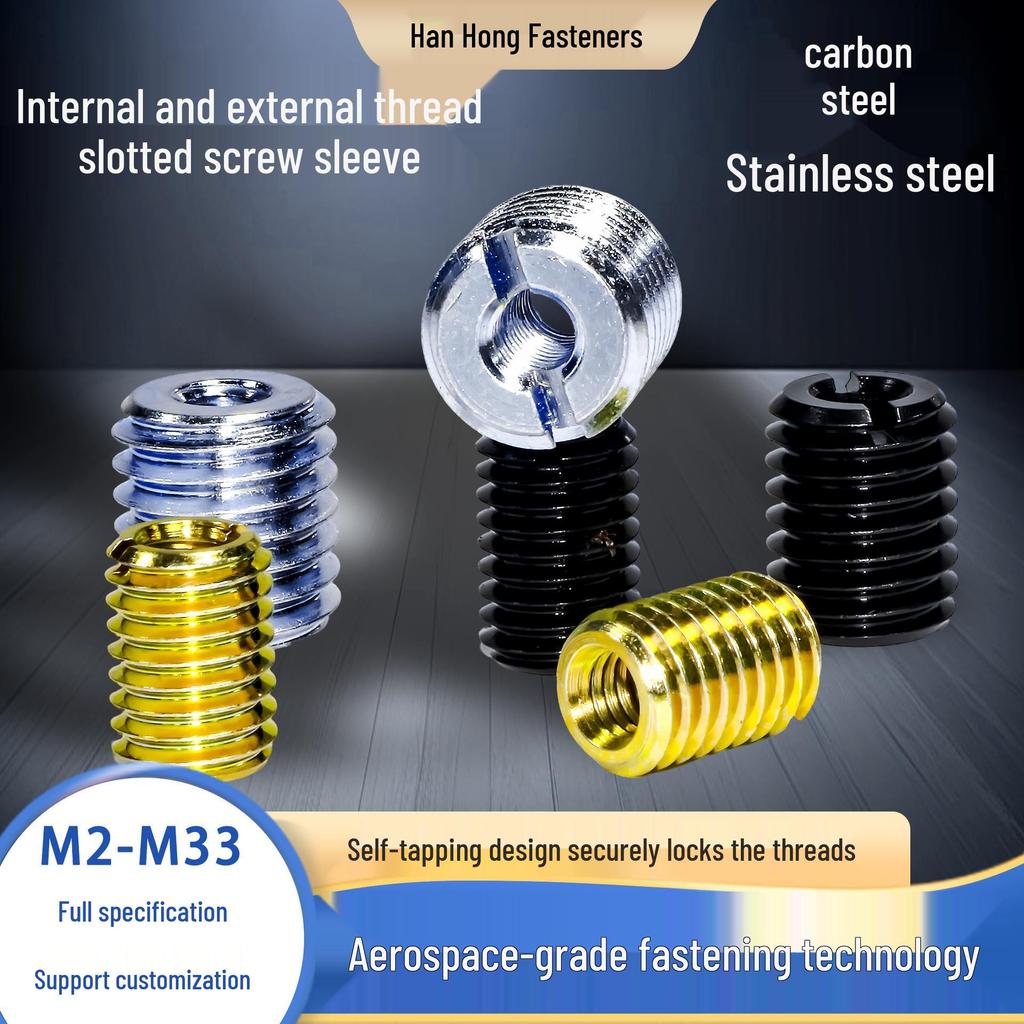 304 Stainless Steel Slotted Flange Self-Tapping Threaded Insert and Nut Set