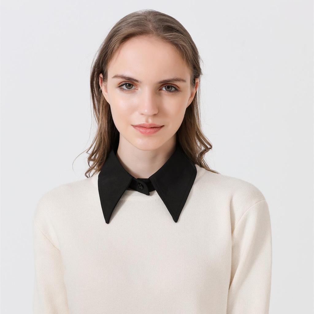 Korean Chiffon Versatile Women's Black & White Fake Shirt Collar Accessory