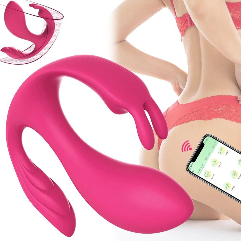 3 In 1 Bluetooth APP Control Vibrator Female Clitoris Stimulator G Spot Dildo Anal Plug Sex Toy for Women Couple Adult Goods