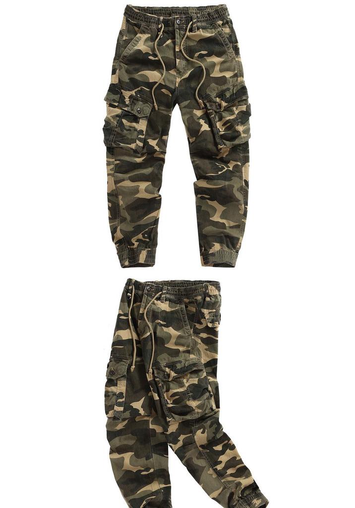 Pantaloni da jogging da uomo mimetici stile militare 2026: Pantaloni da Lavoro Multitasche con Zip